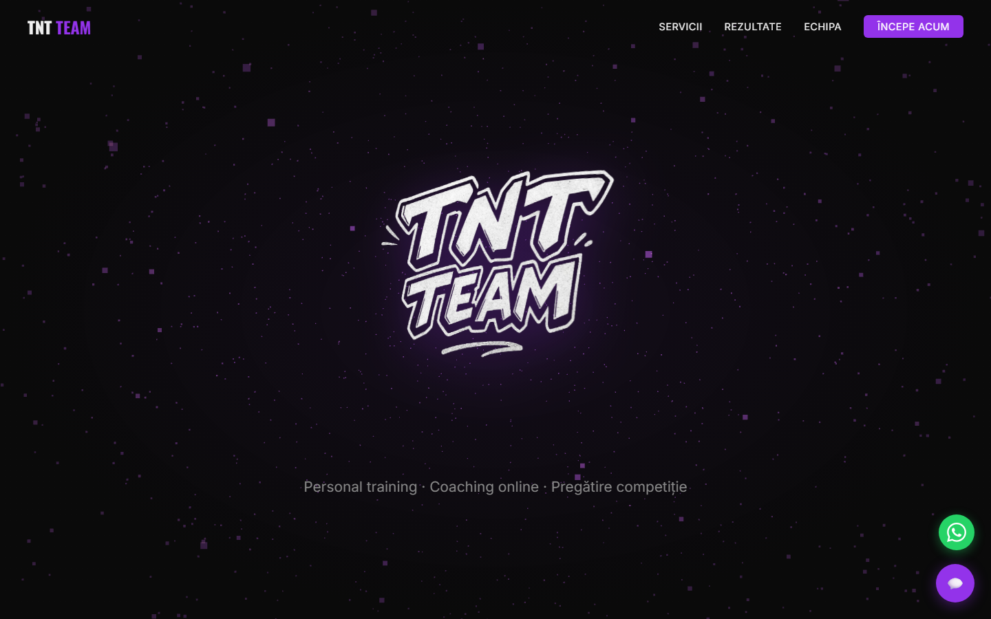 TNT Team — pagina principală